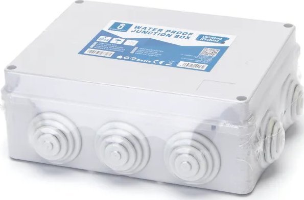 Aigostar Wodoodporna puszka instalacyjna kwadratowa Wymiary: 190x140x70mm IP44 Wodoodporna puszka instalacyjna kwadratowa Wymiary: 190x140x70mm IP44