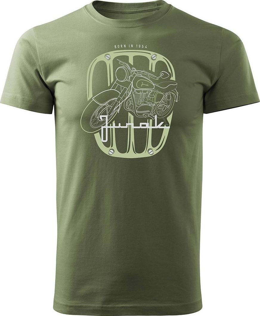Topslang Koszulka z Junakiem z motocyklem na motor Junak męska khaki REGULAR XL