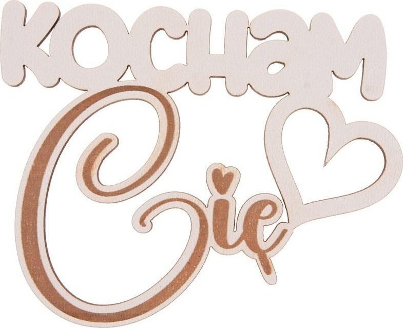 Drewniany napis - Kocham Cię 5szt biały