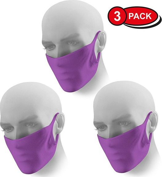 Maska Ochronna Wielorazowa Antywirusowa Dwuwarstwowa Fioletowa 3 szt.