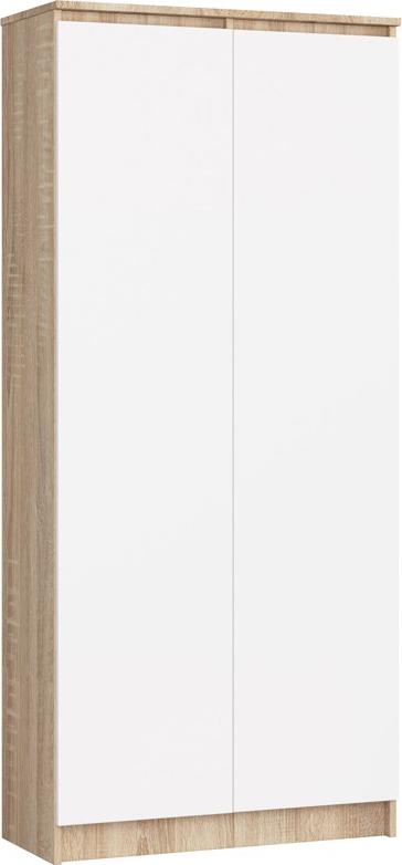 Fabryka Mebli Akord REGAŁ BIUROWY SZAFA R 80 cm CLP 2 DRZWI 8 PÓŁEK SONOMA / BIAŁY