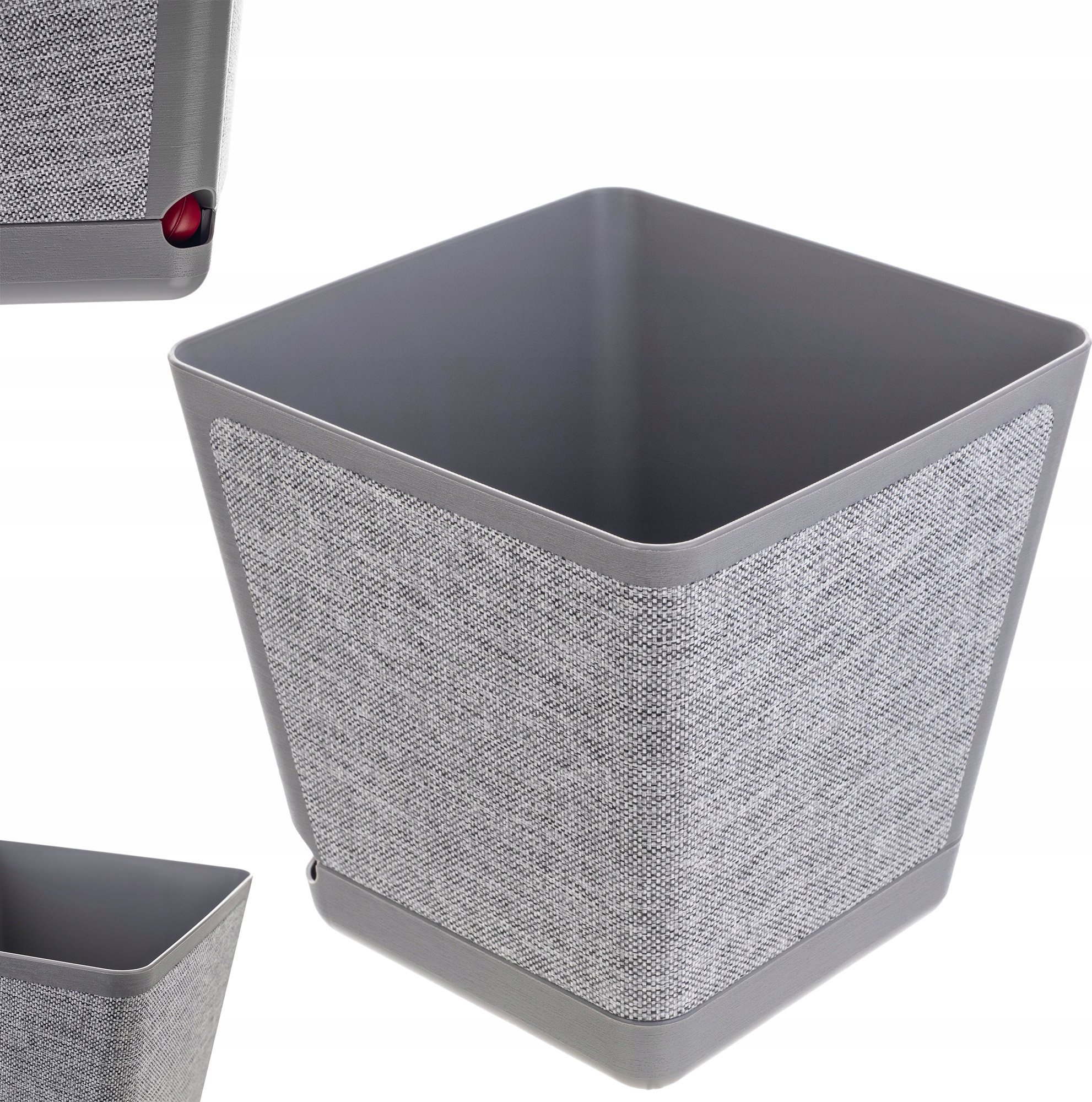 KADAX Doniczka Donica Na Kwiaty Osłonka Wysoka 24 cm szara Z Podstawką