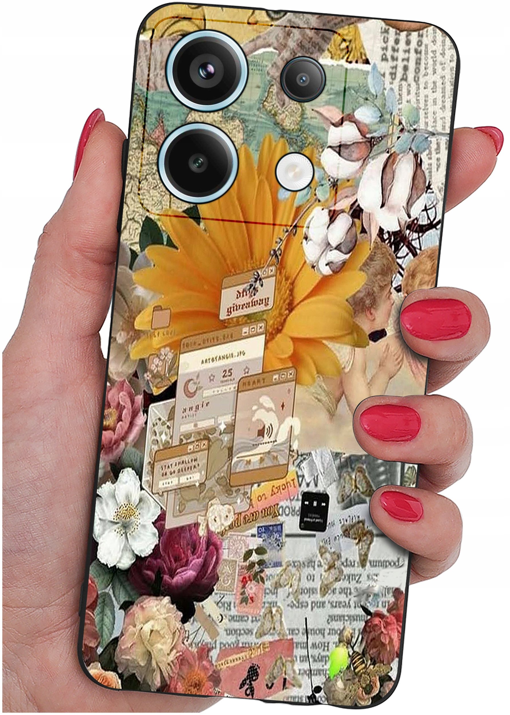 ETUI do Xiaomi Redmi Note 13 Pro 5G WZORY |SILIKONOWE MATT CASE +SZKŁO 9H