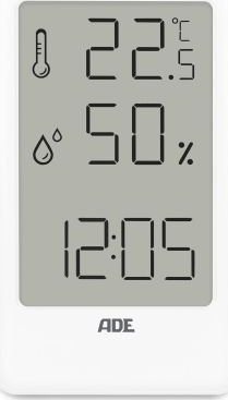 Termometr ADE Elektroniczny higrometr/termometr wewnętrzny, 7 x 11 x 1,5 cm, biały / ADE