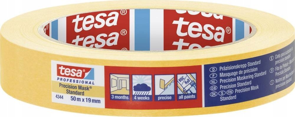 Tesa Tesa Masking Tape 50m x 10mm Stand.Prec. yellow 04344