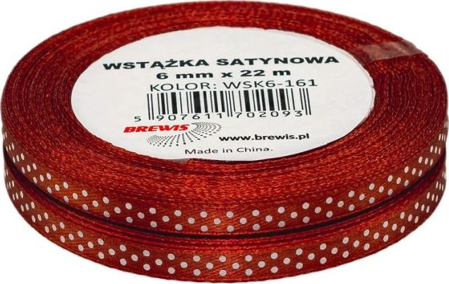 BREWIS Wstążka satynowa BREWIS kropki 6mm WSK6-161 Brewis