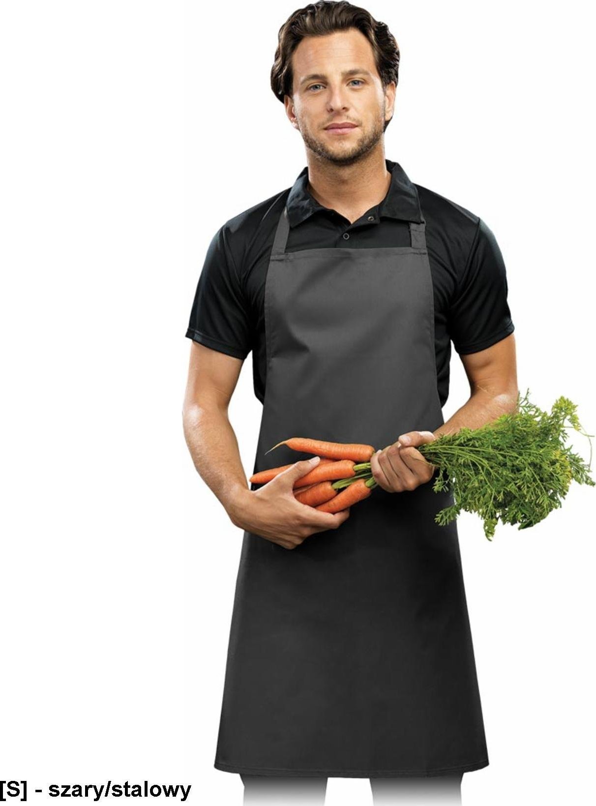 R.E.I.S. FPB-KL - fartuch z regulacą na szyi - szary/stalowy - 72x86 cm.