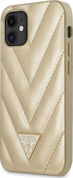 Guess GUHCP12SPUVQTMLBE iPhone 12 mini 5,4 złoty/gold hardcase V-Quilted Collection