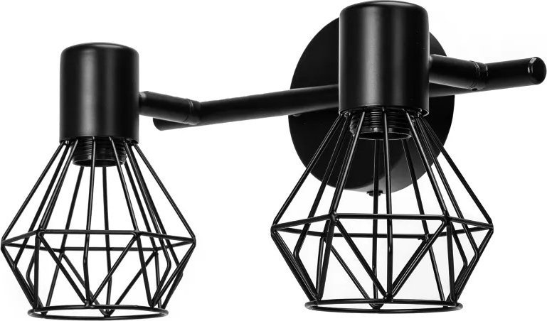 Kinkiet Aigostar Podwójna lampka ścienna z metalowym regulowanym kloszem oprawki E14 Podwójna lampka ścienna z metalowym regulowanym kloszem oprawki