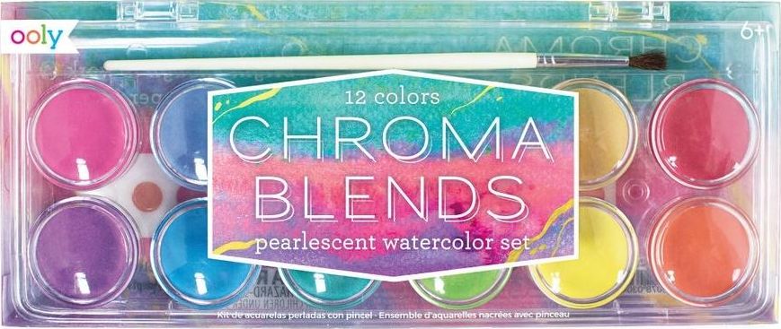 Kolorowe Baloniki Farby akwarelowe perłowe 12 farb + pędzelek