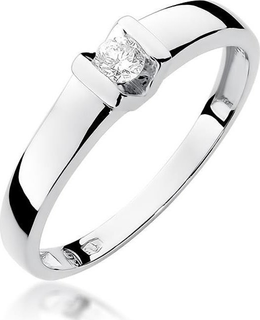 Best Diamonds złoty pierścionek z brylantem 0.10ct 13