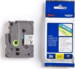 Brother Taśma Brother 12mm biały na przeźroczystym (TZe135)