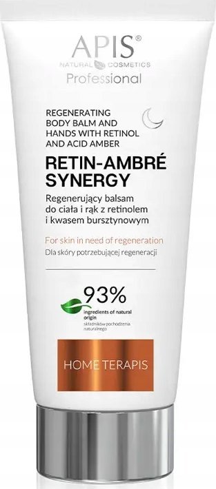Apis Retin - Ambre Synergy Regenerujący Balsam Do Ciała I Rąk Z Retinolem I Kwasem Bursztynowym Na Noc 200ml
