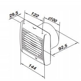 Wentylator osiowy fi 100 230V 5,5W 84m3/h 25dB łożyska kulowe standard biały SOLID SILENT D100SR