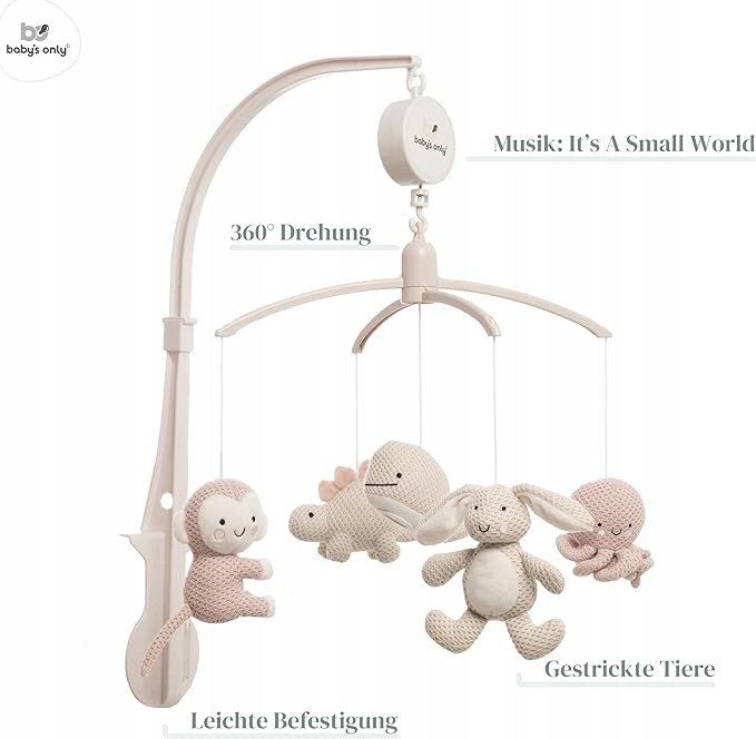 XXX_clementoni (Clementoni) Baby's only musical carousel animals 0+ Old pink/ Warm linen BO-815.023.061.50