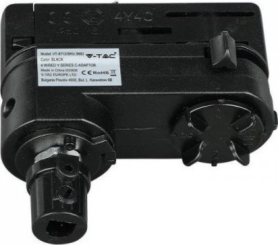 V-TAC Adaptor Szynoprzewodu V-TAC Track Light 3 fazowy Czarny