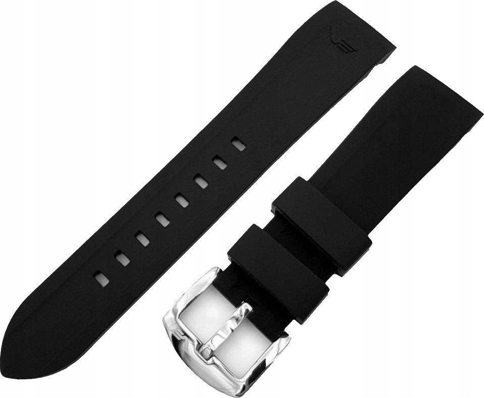 Czarny silikonowy pasek do zegarka Vostok Europe Rocket N1 Silikon 225 (5146)