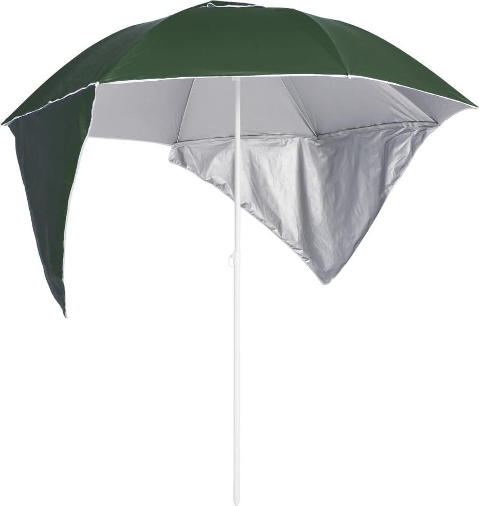vidaXL vidaXL Parasol plażowy ze ściankami bocznymi, zielony, 215 cm