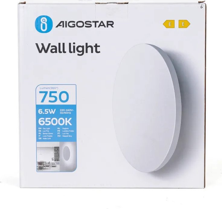 Kinkiet Aigostar LED Metalowy płaski kinkiet biały 6.5W zimny LED Metalowy kinkiet biały 6.5W