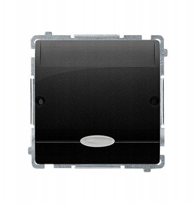 Simon Basic Łącznik hotelowy pojedynczy z podświetleniem LED, Imax 10 (2) A czarny BMWH1.02/49