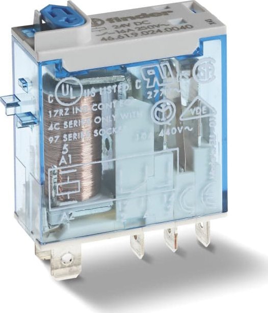 Finder Przekaźnik miniaturowy przemysłowy do gniazd serii 97.x1 1P 16A 24V DC, wykonanie TRAKCYJNE PKP 46.61.9.024.4000T