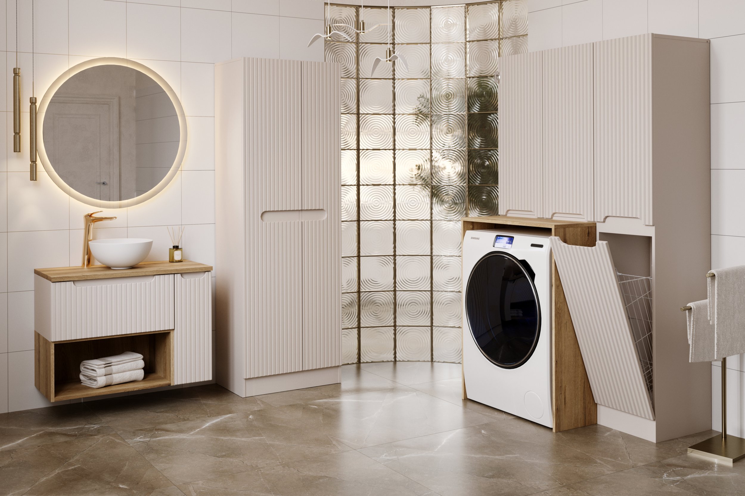 Zestaw meblowy 50cm z blatem i szafką wysoką