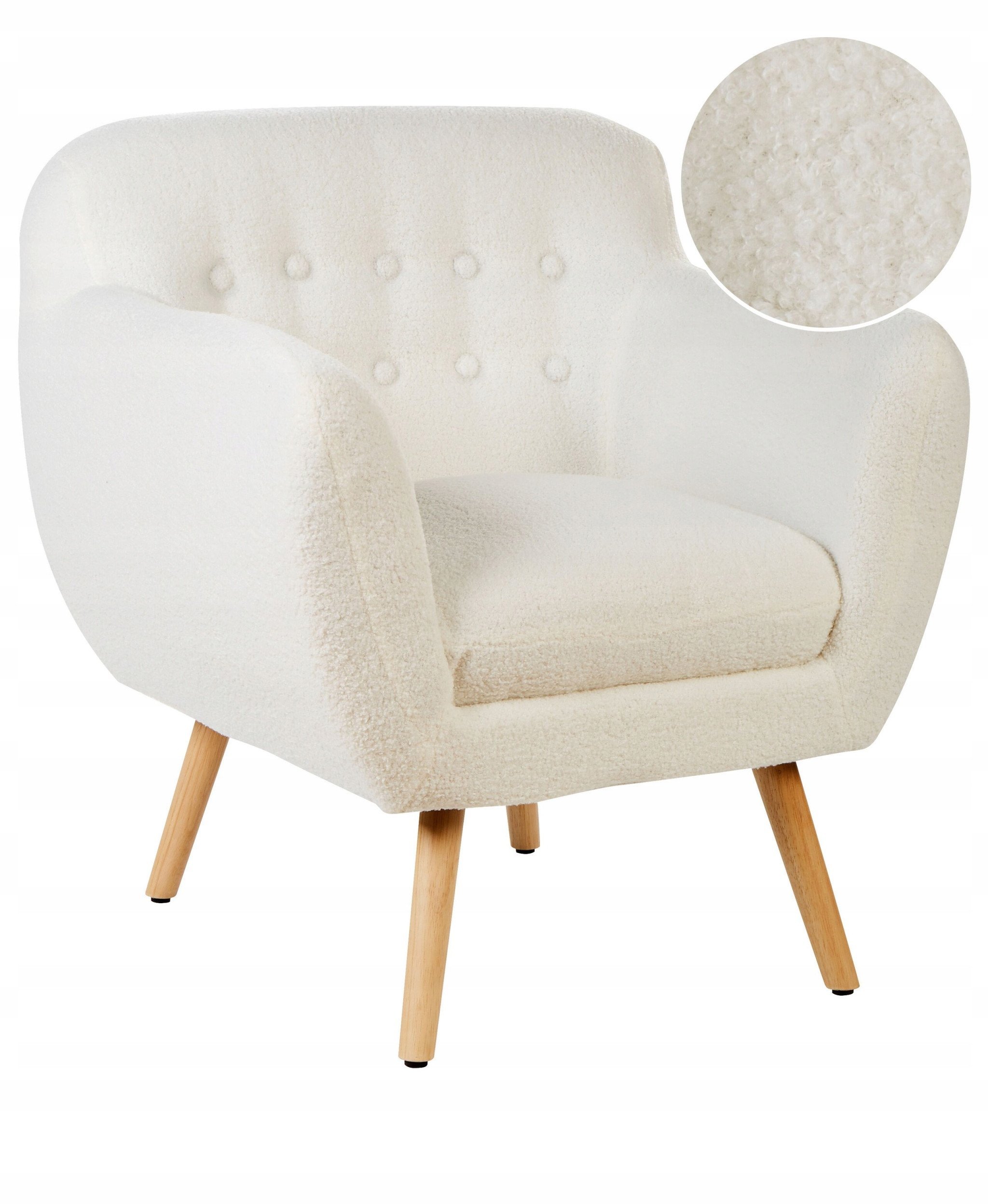 Beliani Fotel MELBY Boucle Biały