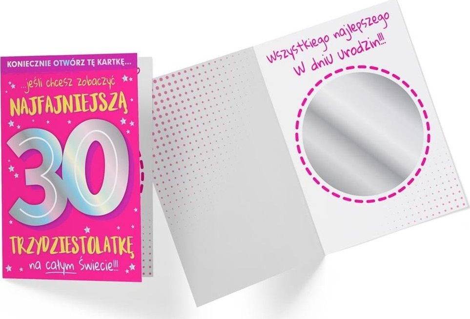 KUKARTKA Karnet B6 DK-920 Urodziny 30 lusterko