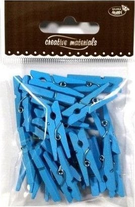 Klamerki drewniane jasne niebieskie 30mm 25szt