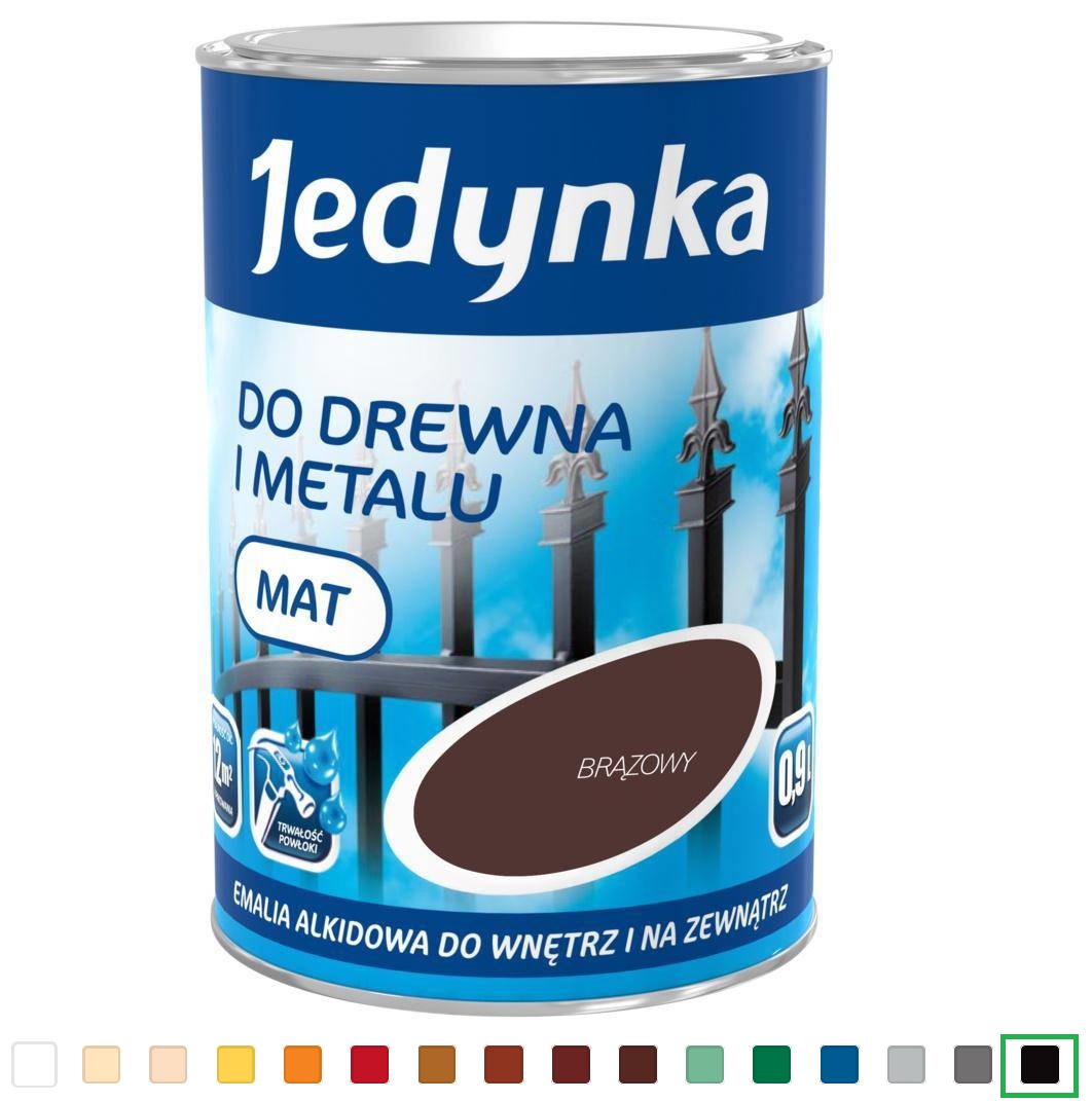 Jedynka Emalia alkidowa mat czarny 0,9L
