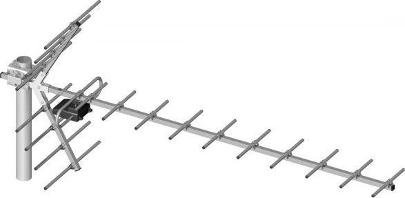 Antena RTV Antena TV kierunkowa 21-60 "Yaga" 19-elementów sym. zwykły