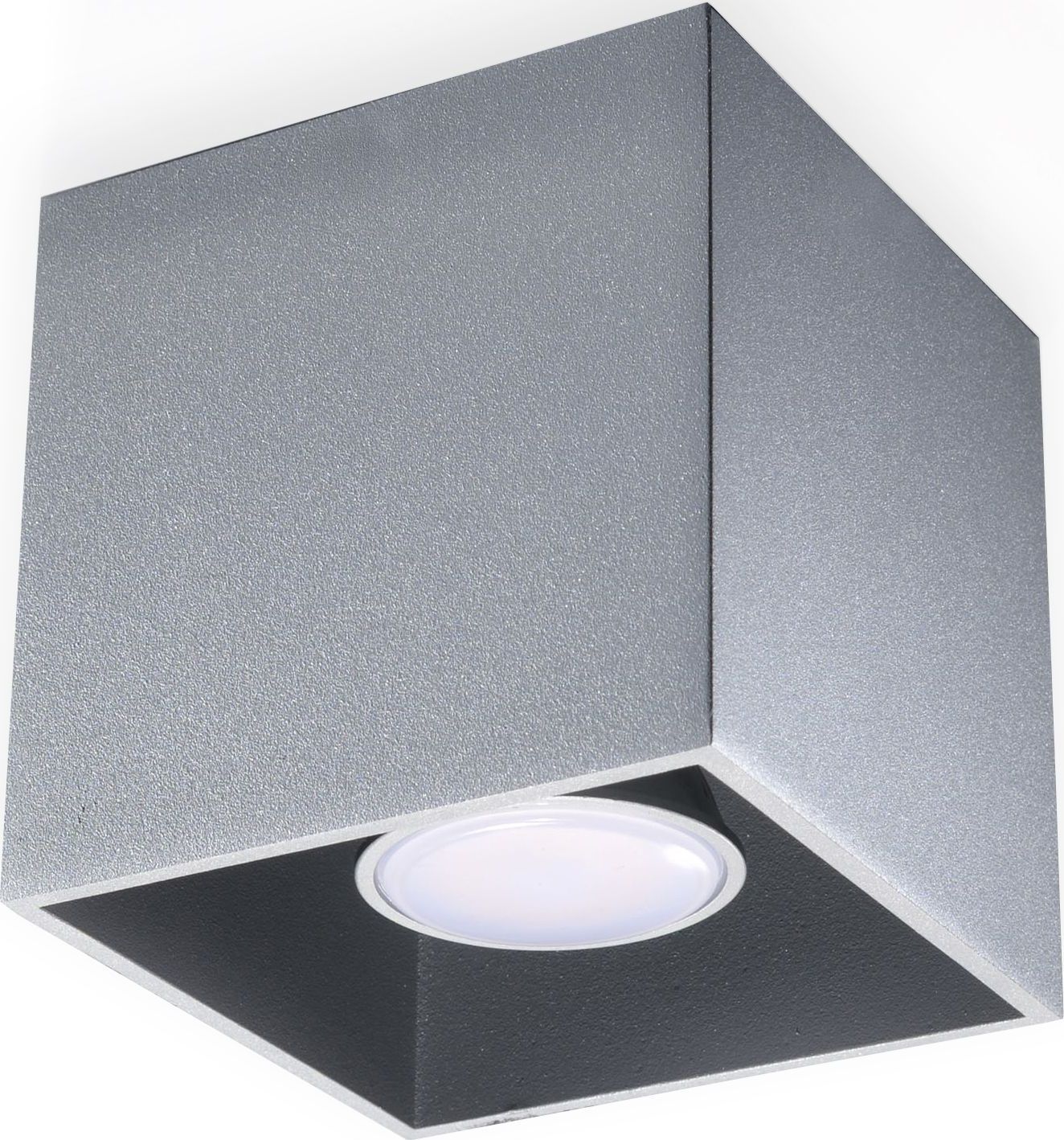 Lampa sufitowa Lumes Nowoczesny plafon kostka E766-Quas - szary