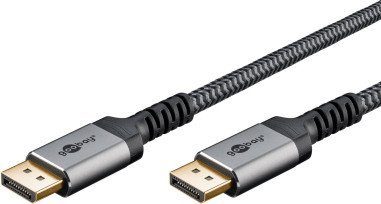 Kabel Goobay Kabel DisplayPort, DP 1.4, 2 m, Sharkskin Grey - Długość kabla 2 m