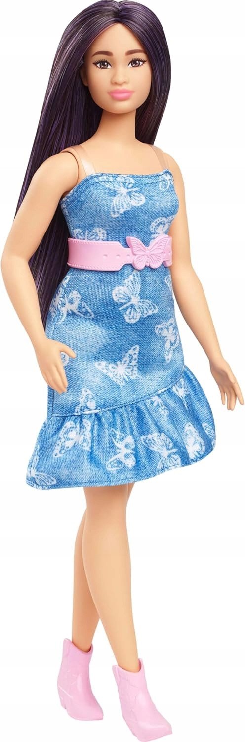 Lalka Barbie Mattel Barbie Fashionistas - Lalka w niebieskiej sukience w motylki HYT89