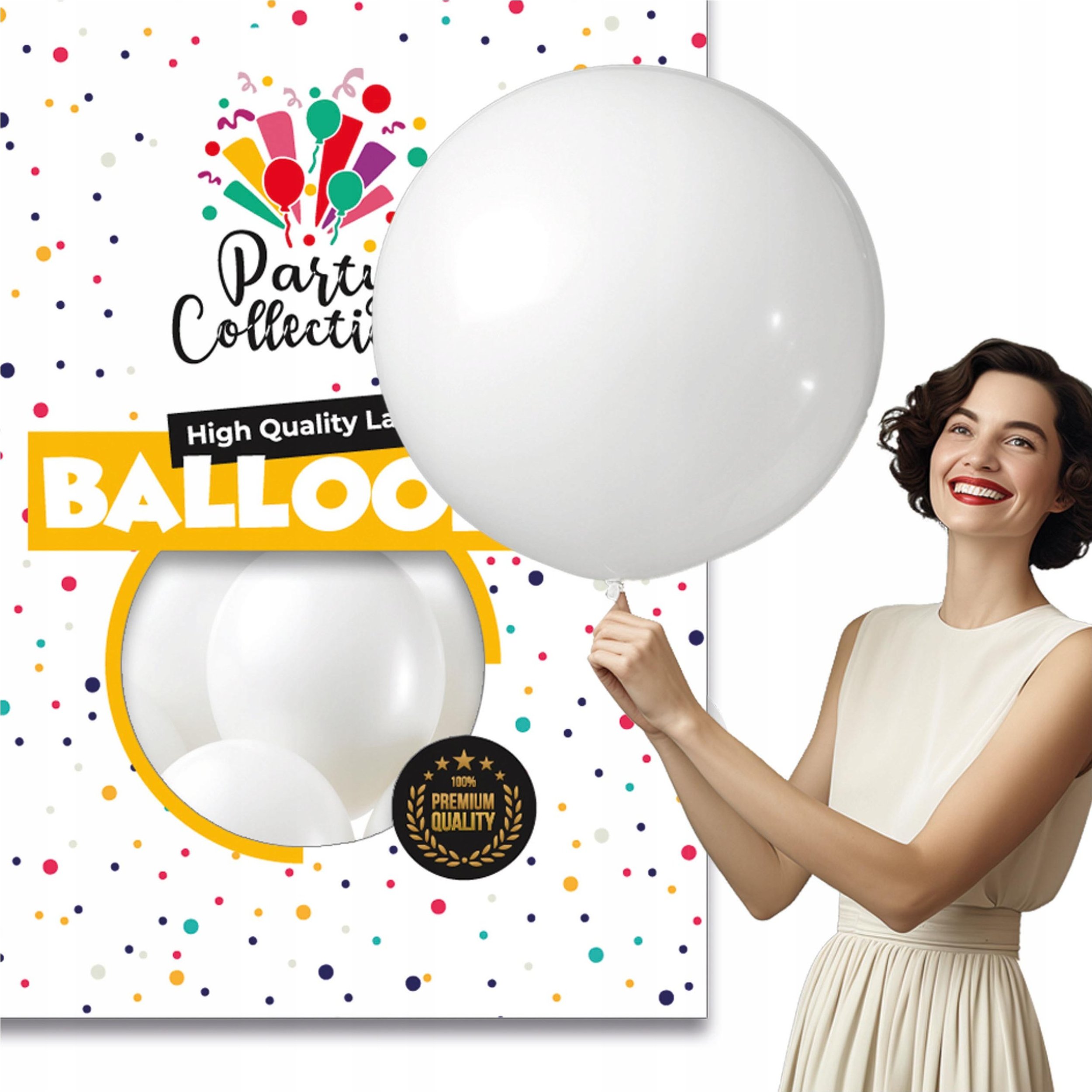 BALONY BIAŁE GIRLANDA pastel duże 45cm dekoracja balonowa urodziny na HEL