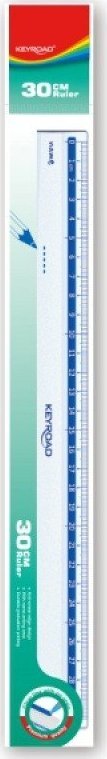 Keyroad Linijka plastikowa KEYROAD, 30 cm, zawieszka, transparentna