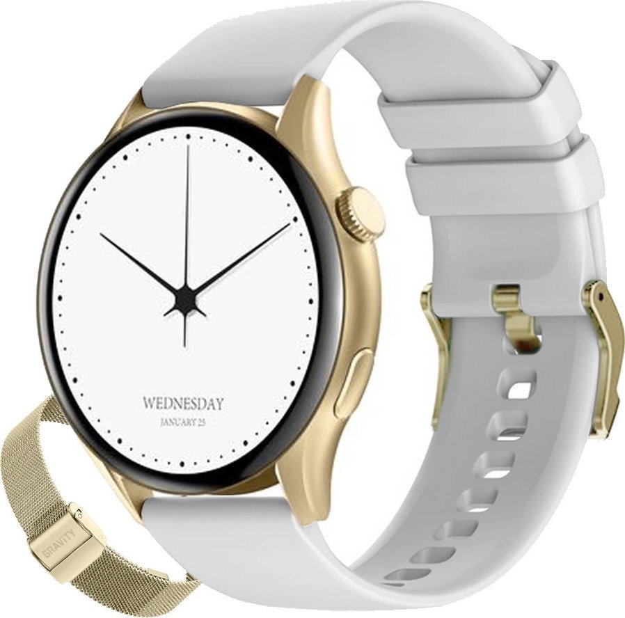 Zegarek damski SMARTWATCH GRAVITY GT11-2 LGD/LGD/WH