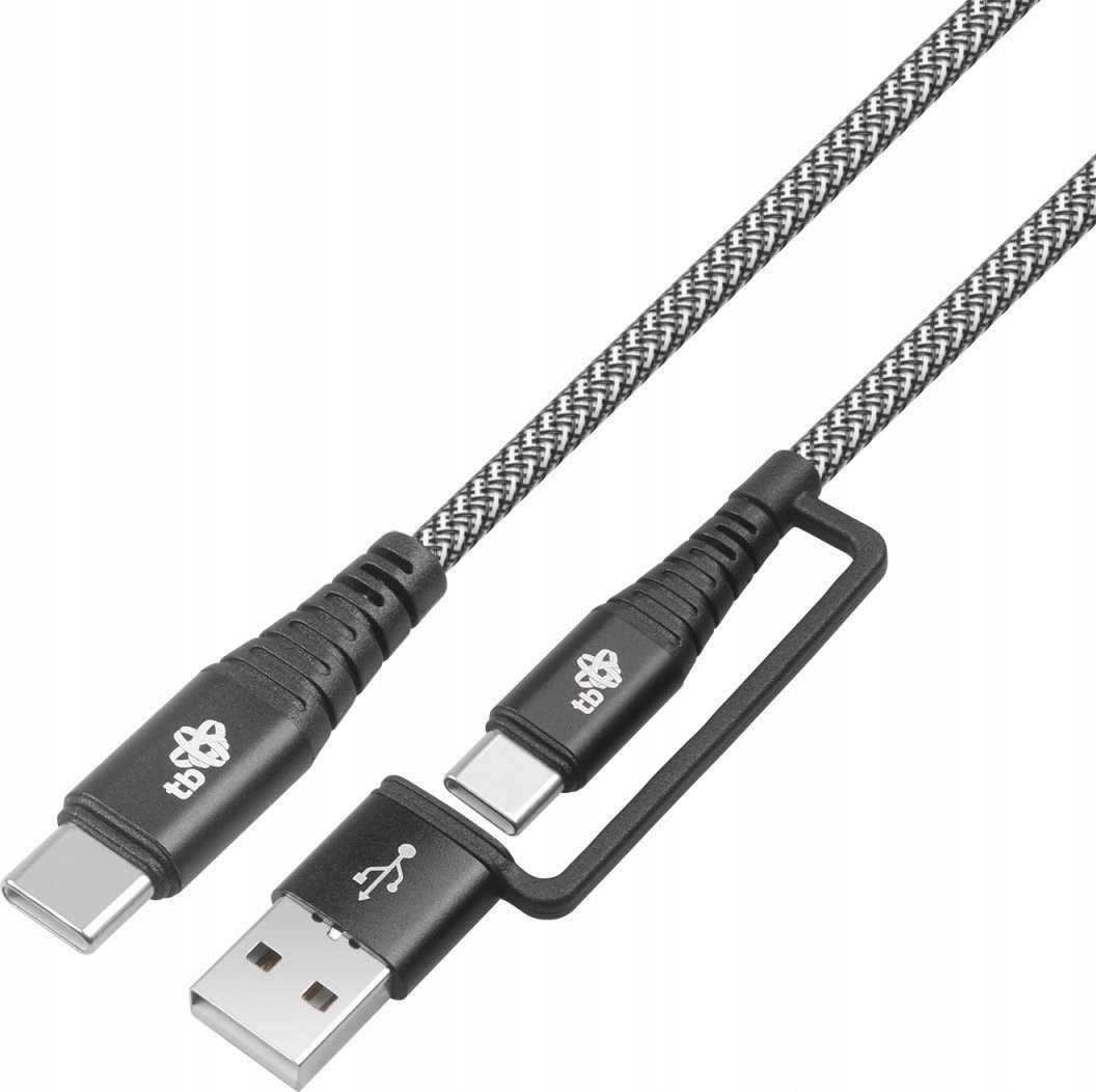 Kabel USB TB USB-A + USB-C - USB-C 1.2 m Czarny (AKTBXKUCTOA120B)