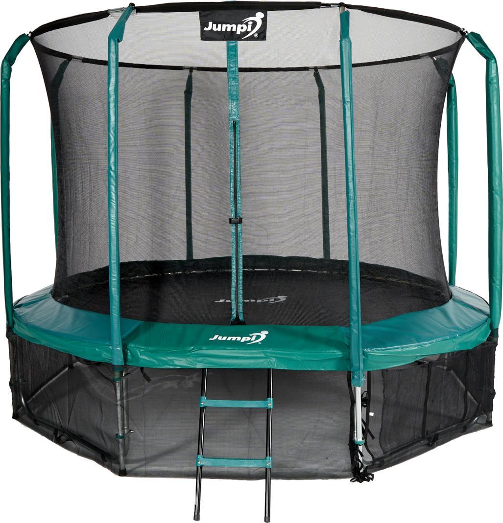 Trampolina ogrodowa Jumpi ogrodowa Maxy Comfort z siatką wewnętrzną 10 FT 312 cm zielona