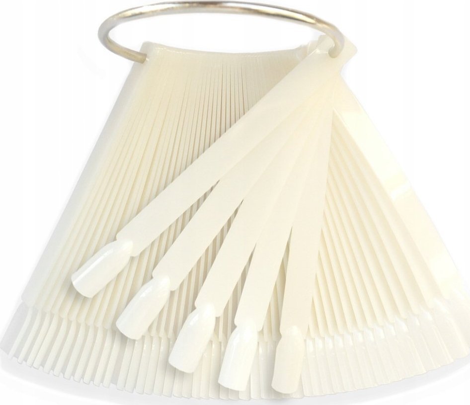 Cosmetics Zone Wzornik wachlarz - 50 tipsów - mleczny