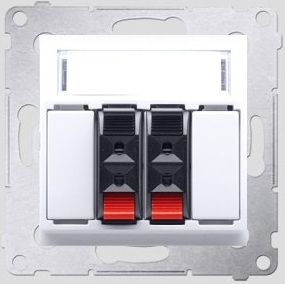 Kontakt-Simon Gniazdo głośnikowe SIMON54 podwójne białe - DGL32.01/11