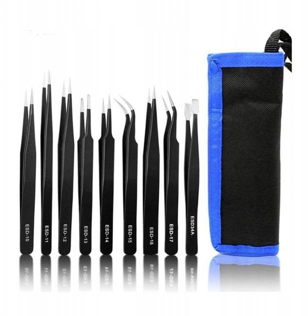 UF-TOOLS - Zestaw pincet ESD-9 (9szt.)