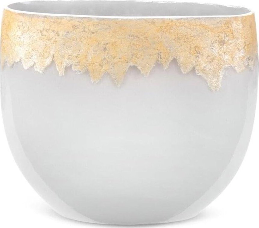 Eurofirany SZKLANY WAZON DEKORACYJNY IRIS (02) 28X11X25 CM SREBRNY