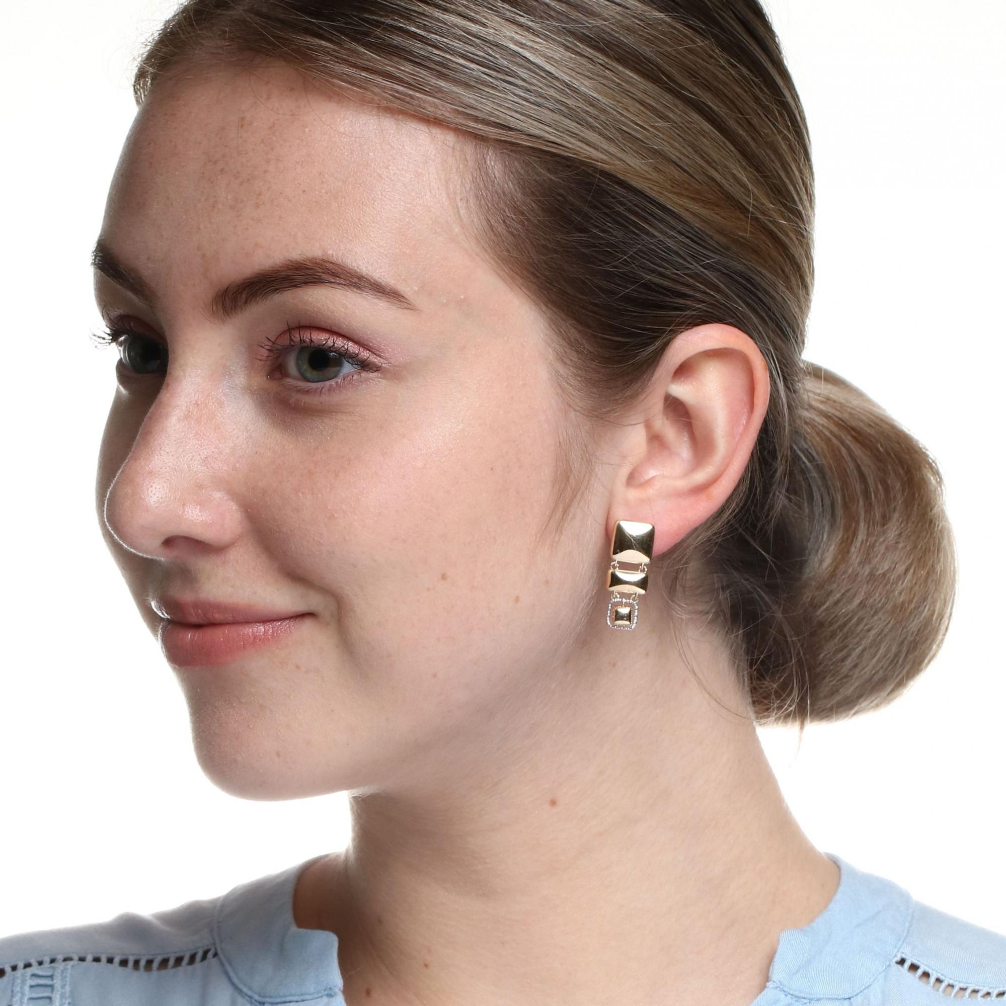 Rosanto Złote modułowe kolczyki na sztyft 585 14k