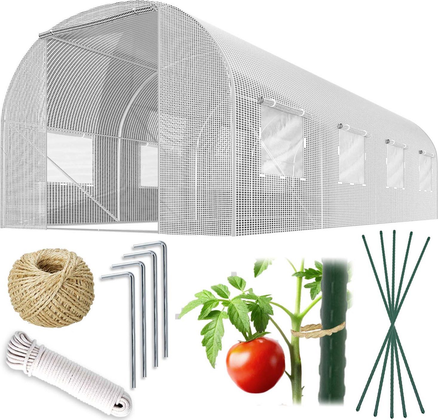 Tunel ogrodowy 3 x 4,5 m (13,5m2) biały Plonos