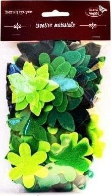 Kwiatki z filcu tonacja zielona 60szt