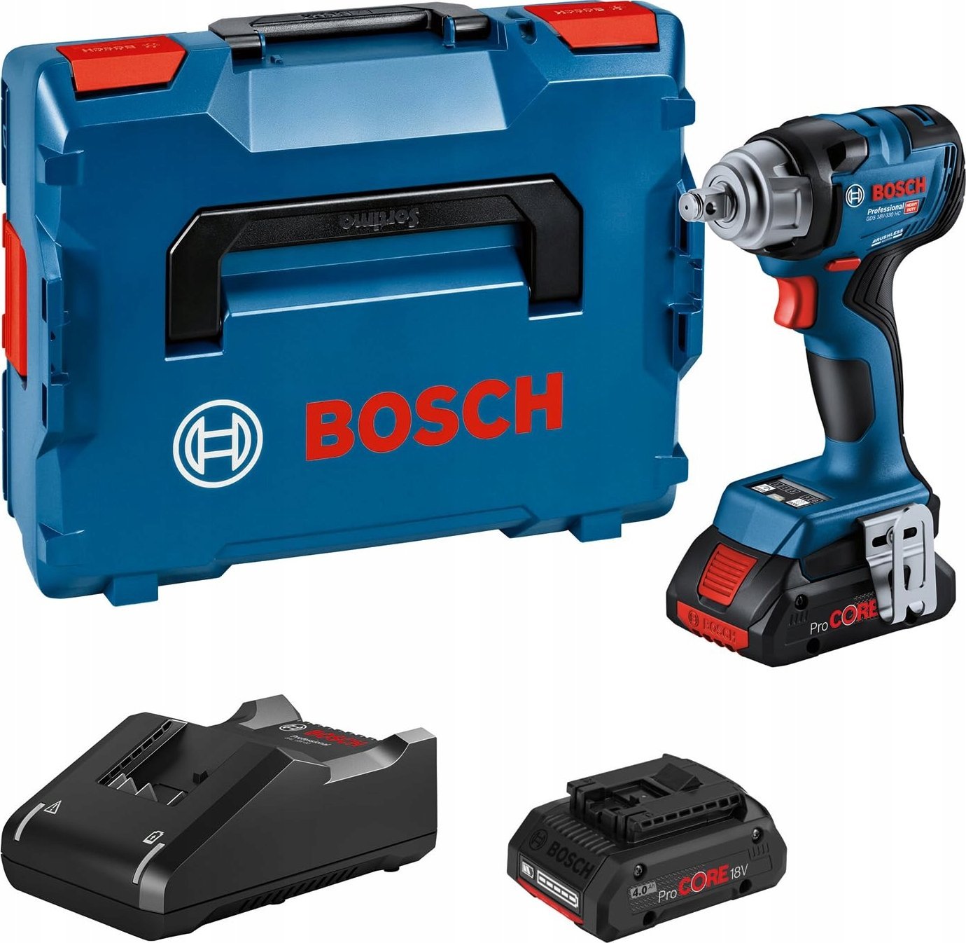 Klucz udarowy Bosch Bosch cordless impact wrench GDS 18V-330 HC Professional, 18Volt (blue/black, 2x Li-Ion battery ProCORE18V 4.0Ah, Bluetooth module