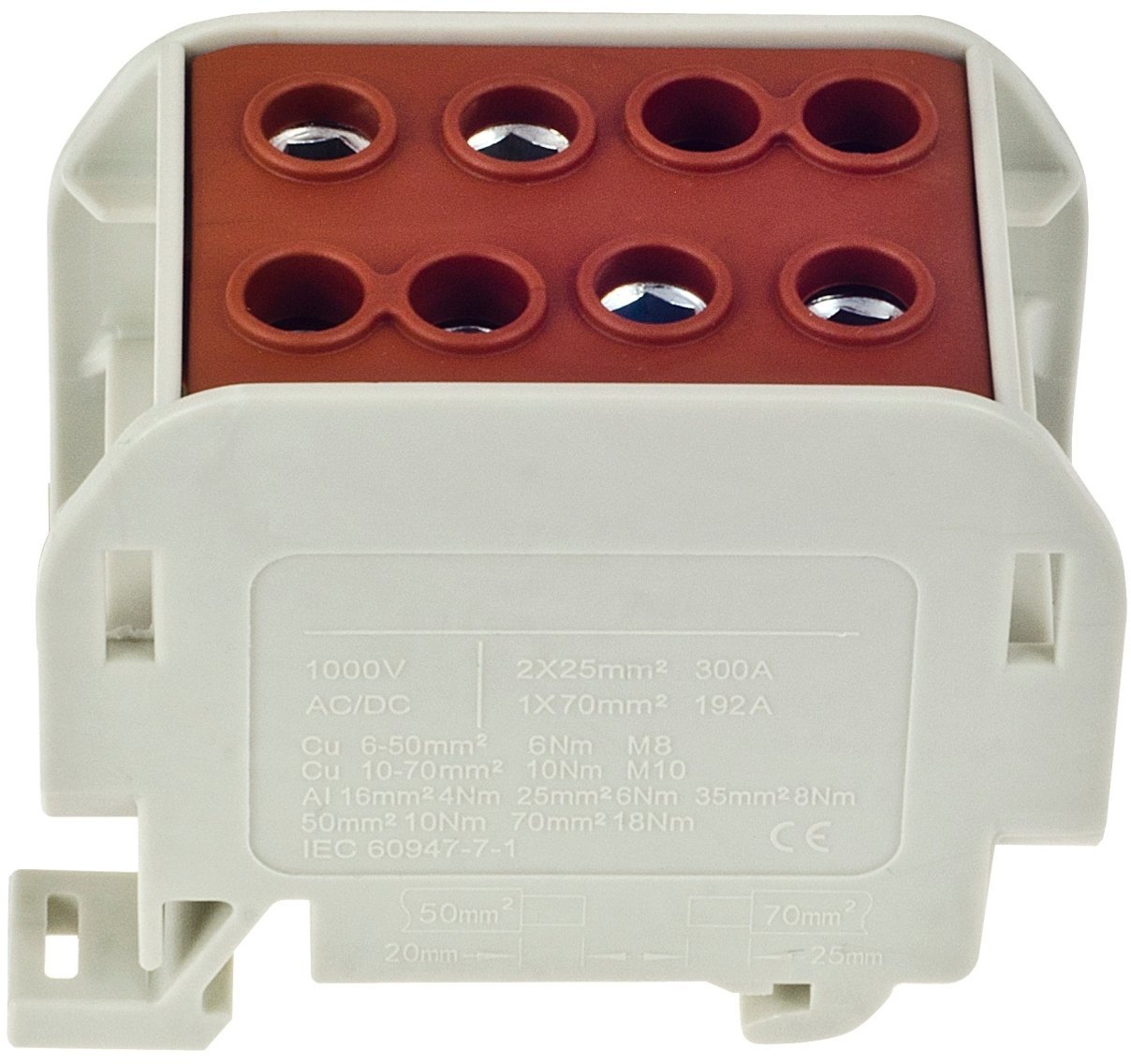 Incobex Złączka szynowa jedno-polowa ZGX 1x70/2x50 mm2 brązowy (Al/Cu) ENE-00524