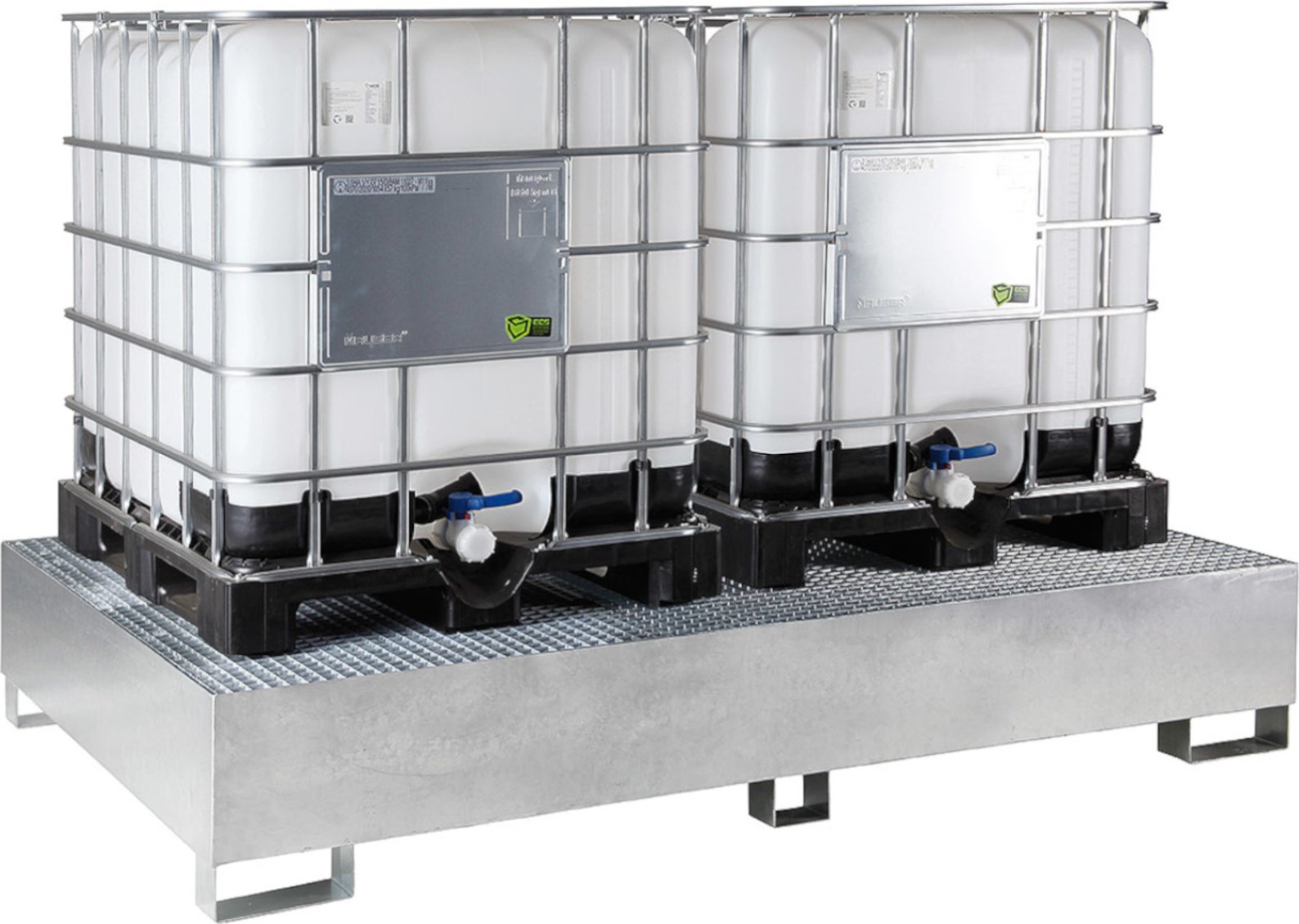 Meva Wanna wychwytowa do zbiornika IBC paletopojemnika MAUZER 2 x 1000L - ocynkowana Wanna wychwytowa do zbiornika IBC paletopojemnika MAUZER 2 x 1000