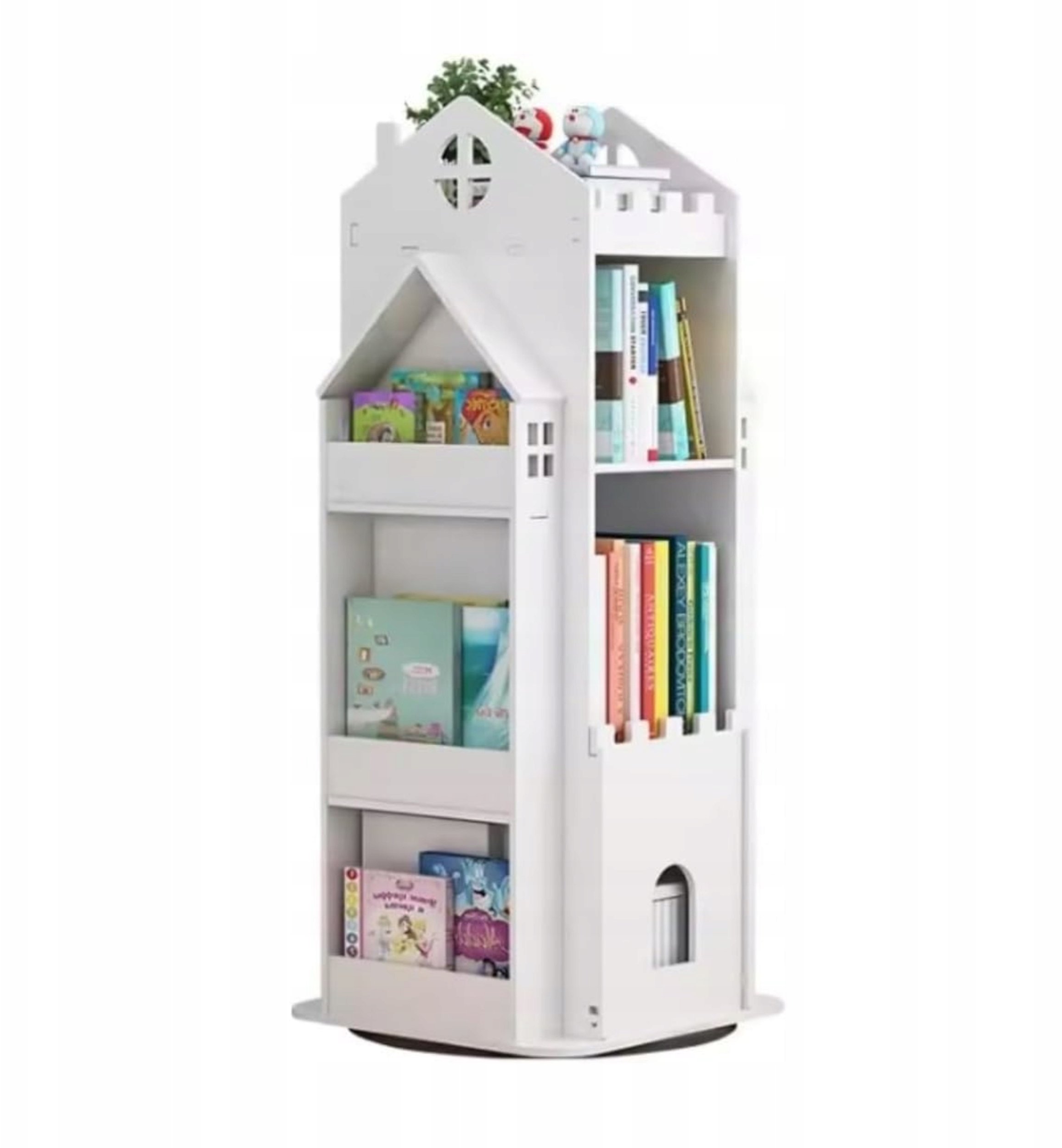 Regał na książki obrotowy półka domek organizer pokój dziecięcy biały WF